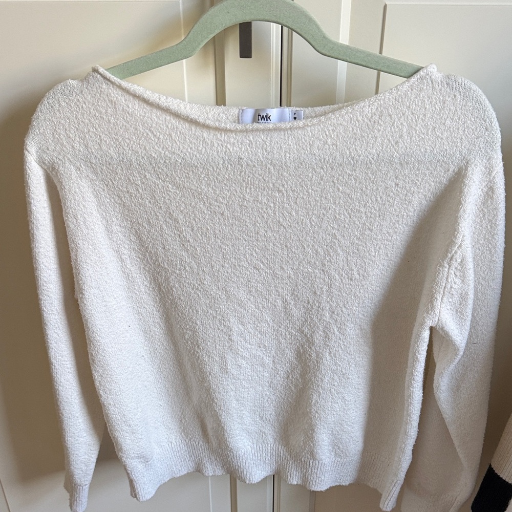 Boatneck cream sweater
